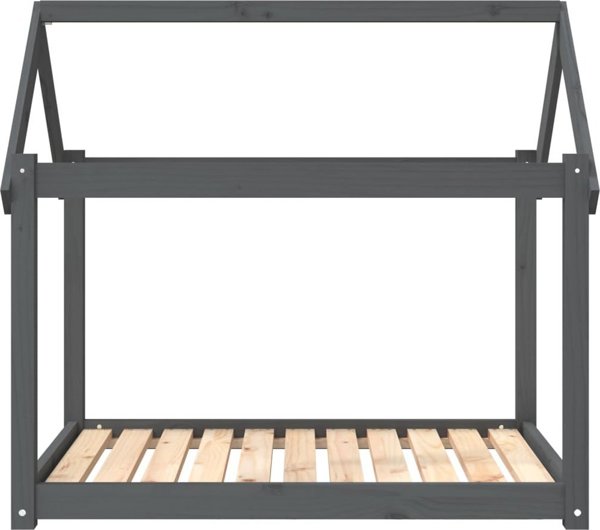 vidaXL vidaXL Legowisko dla psa, szare, 101x70x90 cm, lite drewno sosnowe