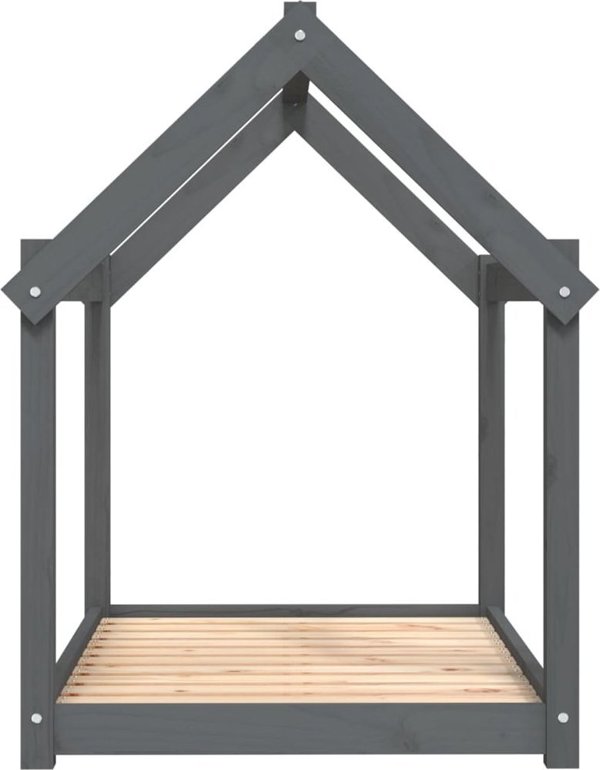 vidaXL vidaXL Legowisko dla psa, szare, 101x70x90 cm, lite drewno sosnowe