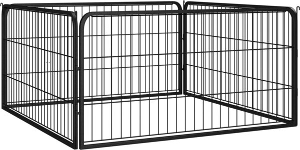 vidaXL vidaXL Kojec dla psa, 4 panele, czarny, 100x50 cm, stalowy