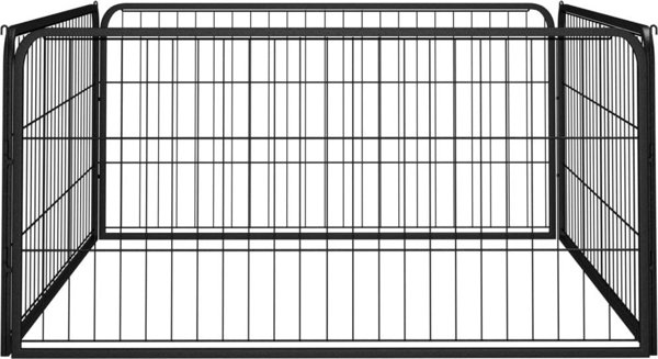 vidaXL vidaXL Kojec dla psa, 4 panele, czarny, 100x50 cm, stalowy