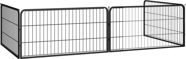 vidaXL vidaXL Kojec dla psa, 4 panele, czarny, 100x50 cm, stalowy