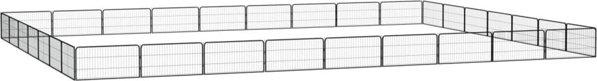 vidaXL vidaXL Kojec dla psa, 32 panele, czarny, 100x50 cm, stal