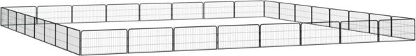 vidaXL vidaXL Kojec dla psa, 32 panele, czarny, 100x50 cm, stal