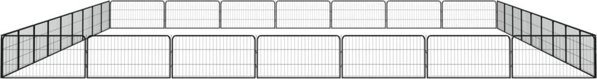 vidaXL vidaXL Kojec dla psa, 32 panele, czarny, 100x50 cm, stal