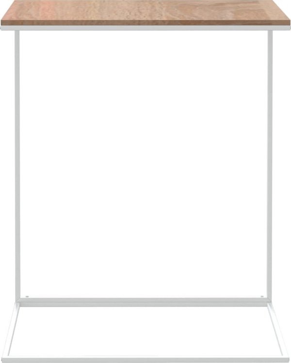 vidaXL Stolik boczny λευκός 55x35x66 cm από συνθετικό ξύλο