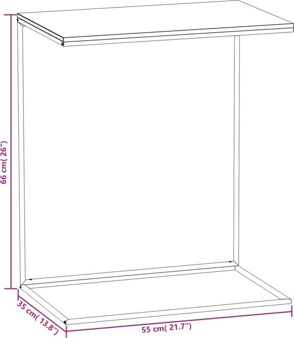 vidaXL Stolik boczny λευκός 55x35x66 cm από συνθετικό ξύλο