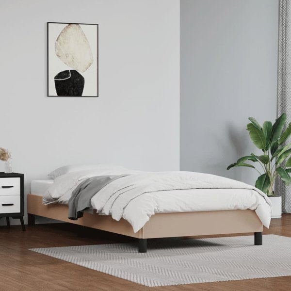 vidaXL Ράμα κρεβατιού, χρώμα καπουτσίνο, 100x200 cm, επενδυμένο με δερματίνη