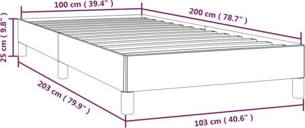 vidaXL Ράμα κρεβατιού, χρώμα καπουτσίνο, 100x200 cm, επενδυμένο με δερματίνη