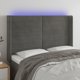 vidaXL Zaglohek do lzoka me LED, skourogyalazio, 147x16x118/128 cm, aksamit