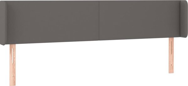 vidaXL Κεφαλάρι για κρεβάτι με φωτισμό LED γκρι 183x16x78/88 εκ. συνθετικό δέρμα