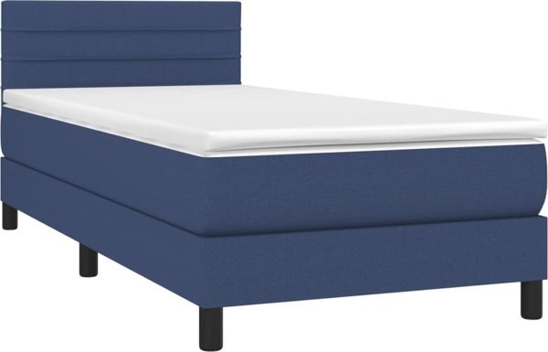 vidaXL Κρεβάτι Continental με Στρώμα, Μπλε, 80x200 εκ, Ύφασμα