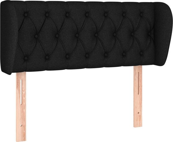 vidaXL Zaglowek uszak, czarny, 93x23x78/88 cm, tkanina