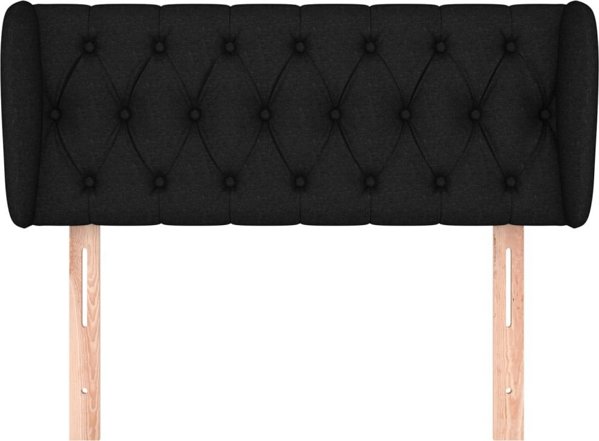 vidaXL Zaglowek uszak, czarny, 93x23x78/88 cm, tkanina