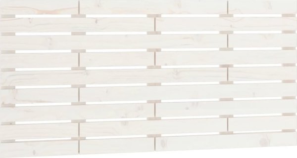 vidaXL Κεφαλάρι κρεβατιού λευκό, 126x3x63 cm, μασίφ πεύκο