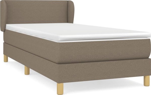 vidaXL Κρεβάτι Continental με στρώμα, ταουπ, ύφασμα, 90x200 cm