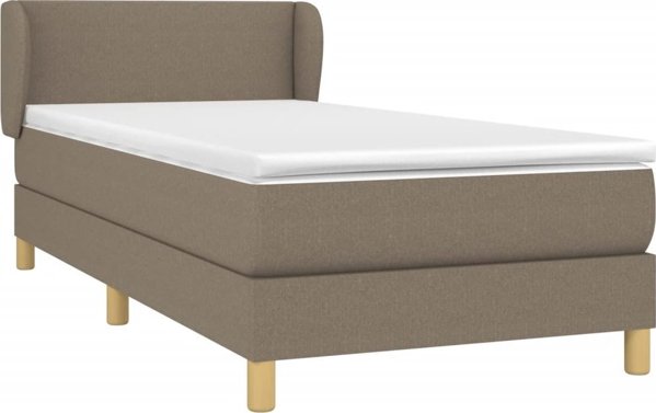 vidaXL Κρεβάτι Continental με στρώμα, ταουπ, ύφασμα, 90x200 cm