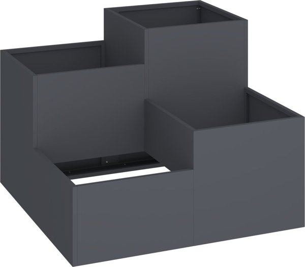 vidaXL Γλάστρα Κήπου Ανθρακί Πλαστική 100x100x60 εκ.