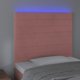 vidaXL Μαξιλάρι κεφαλής για κρεβάτι με LED, ροζ, 100x5x118/128 εκ, βελούδο