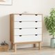 vidaXL Komoda με συρτάρια, καφέ-λευκή, 76,5x39,5x90 εκ, από μασίφ πεύκο