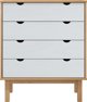 vidaXL Komoda με συρτάρια, καφέ-λευκή, 76,5x39,5x90 εκ, από μασίφ πεύκο