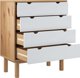 vidaXL Komoda με συρτάρια, καφέ-λευκή, 76,5x39,5x90 εκ, από μασίφ πεύκο