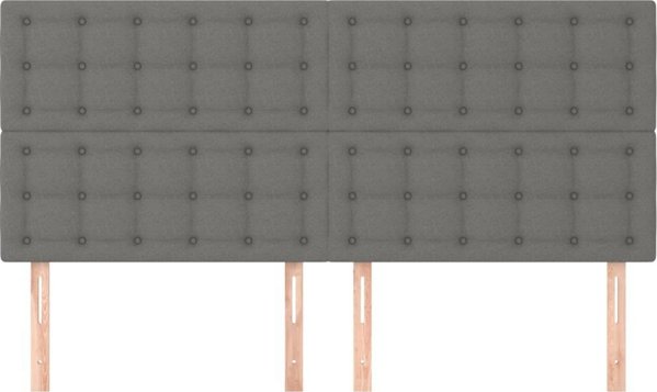 vidaXL κεφαλάρια για κρεβάτι 4 τεμ. σκούρο γκρι 100x5x78/88 cm ύφασμα