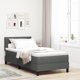 vidaXL Κρεβάτι Box Spring με Στρώμα 90x200 εκ. Σκούρο Γκρι Υφασμάτινο