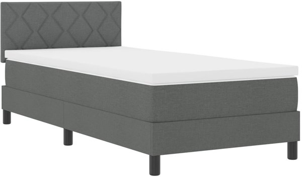 vidaXL Κρεβάτι Box Spring με Στρώμα 90x200 εκ. Σκούρο Γκρι Υφασμάτινο