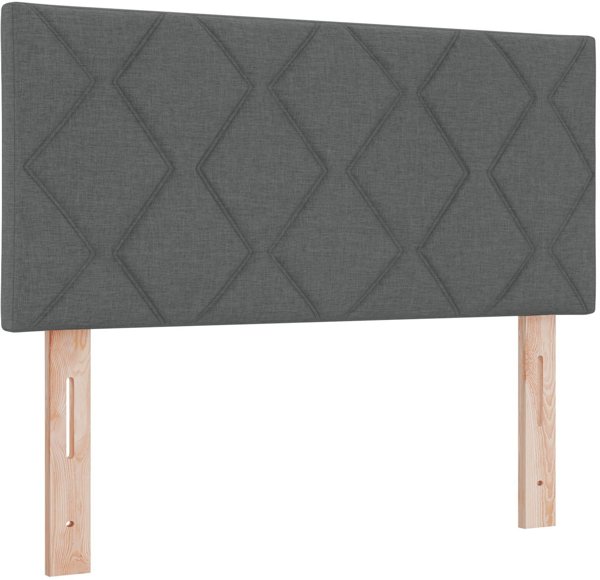 vidaXL Κρεβάτι Box Spring με Στρώμα 90x200 εκ. Σκούρο Γκρι Υφασμάτινο
