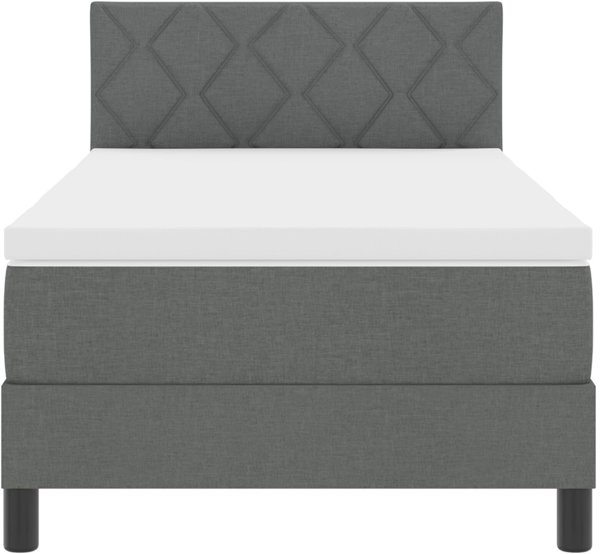 vidaXL Κρεβάτι Box Spring με Στρώμα 90x200 εκ. Σκούρο Γκρι Υφασμάτινο