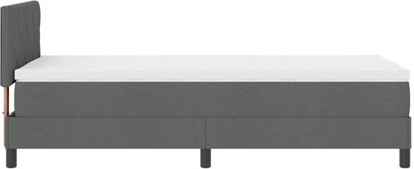 vidaXL Κρεβάτι Box Spring με Στρώμα 90x200 εκ. Σκούρο Γκρι Υφασμάτινο