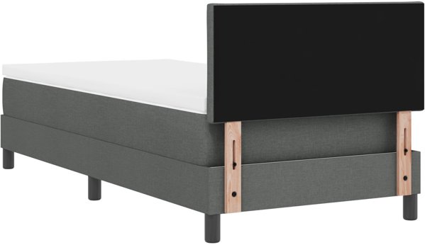 vidaXL Κρεβάτι Box Spring με Στρώμα 90x200 εκ. Σκούρο Γκρι Υφασμάτινο