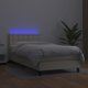 vidaXL Lozko kontynentalne z LED materac kremowe ekoskora 80x200 cm