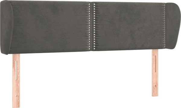 vidaXL Υποστηριγμα κεφαλιου uszak, σκουρο γκρι, 147x23x78/88 cm, βελούδο