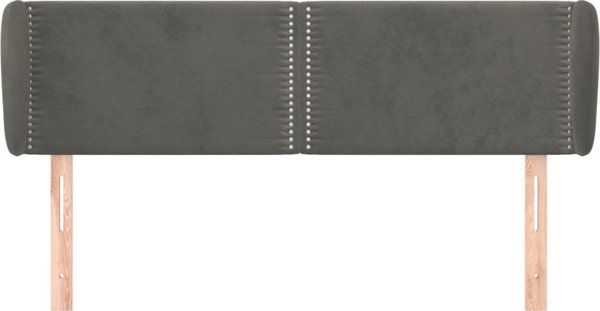 vidaXL Υποστηριγμα κεφαλιου uszak, σκουρο γκρι, 147x23x78/88 cm, βελούδο
