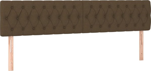 vidaXL Κοντινενταλ κρεβατι με στρωμα, καφε, 200x200 cm, υφασμα