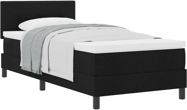 vidaXL Κρεβάτι Box Spring με Στρώμα Μαύρο 100x200 εκ. Υφασμάτινο