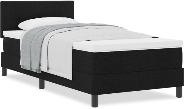 vidaXL Κρεβάτι Box Spring με Στρώμα Μαύρο 100x200 εκ. Υφασμάτινο