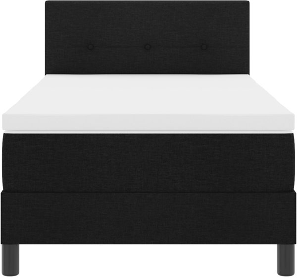 vidaXL Κρεβάτι Box Spring με Στρώμα Μαύρο 100x200 εκ. Υφασμάτινο