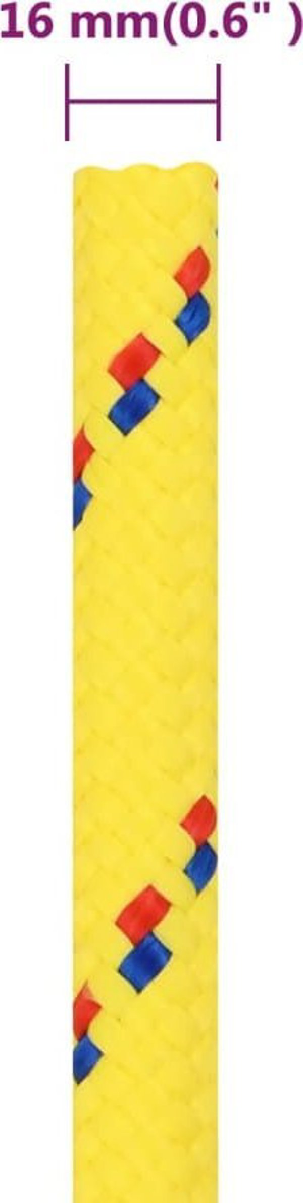 vidaXL Linka zeglarska zolta 16 mm 25 m polipropylen