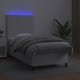 vidaXL Κρεβάτι Continental με στρώμα και LED, λευκό οικολογικό δέρμα 90x190 cm