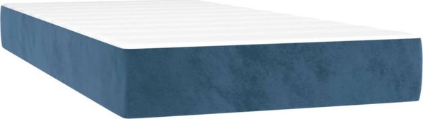 vidaXL Κρεβάτι με στρώμα, μπλε, βελούδο, 90x200 εκ.