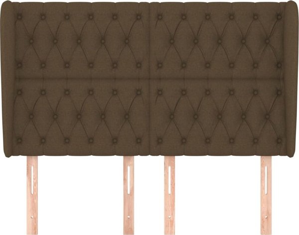 vidaXL Κεφαλάρι uszak, σκούρο καφέ, 147x23x118/128 cm, ύφασμα
