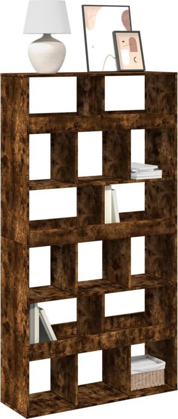 vidaXL Ράφι, καπνιστή δρυς, 100x33x187,5 εκ.