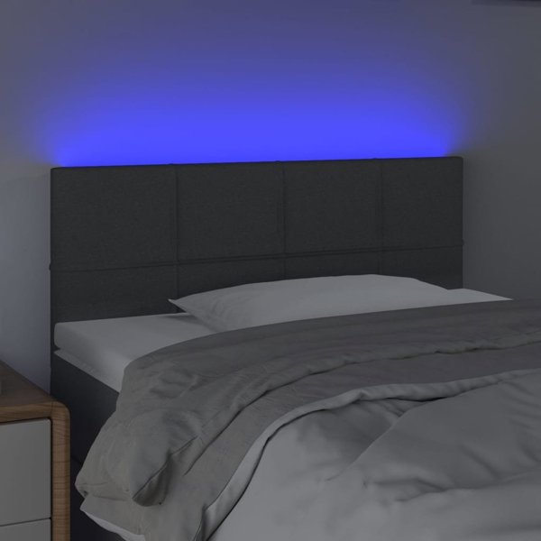 vidaXL Zaglouhek gia krevatia me LED, skouro gkri, 100x5x78/88 cm, yfasma