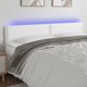 vidaXL LED προσκέφαλο κρεβατιού λευκό 200x5x78/88 cm από τεχνητή δερματίνη