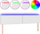 vidaXL LED προσκέφαλο κρεβατιού λευκό 200x5x78/88 cm από τεχνητή δερματίνη