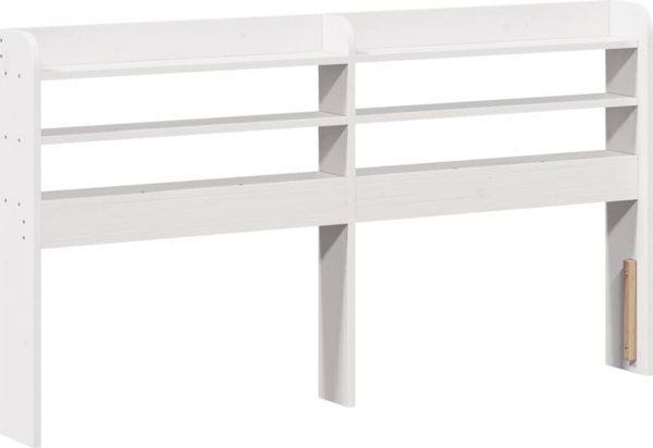 vidaXL Ράμα κρεβατιού με κεφαλάρι, λευκό, 150x200 εκ., μασίφ πεύκο