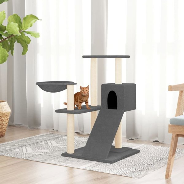vidaXL Drapak dla kota z sizalowymi slupkami, ciemnoszary, 82 cm