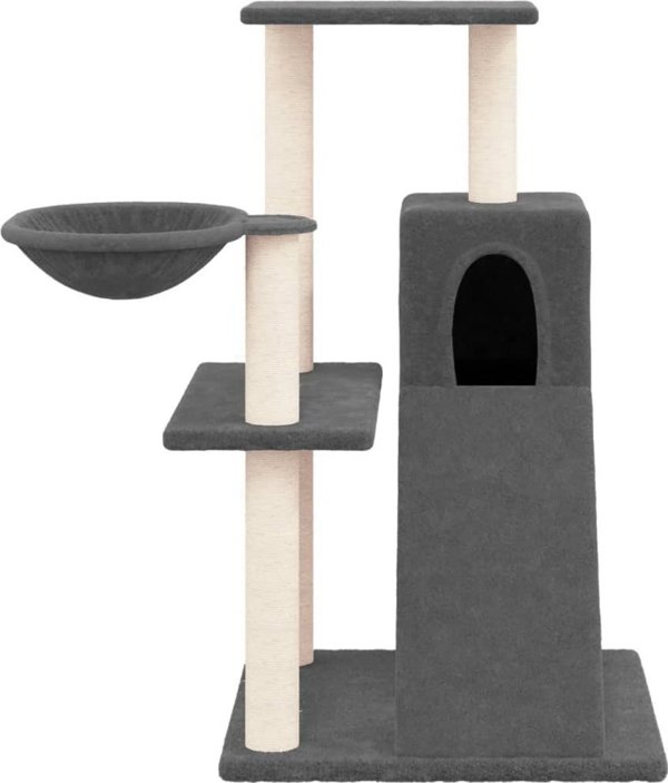 vidaXL Drapak dla kota z sizalowymi slupkami, ciemnoszary, 82 cm
